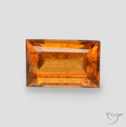 1.08ct Натуральный Желтовато-оранжевый Гранат Гессонит, Огранка Багет, SI