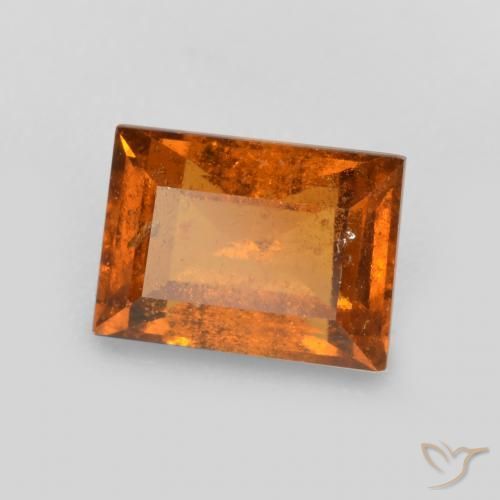 1.26ct Натуральный Средне-темно-оранжевый Гранат Гессонит, Огранка Багет, SI