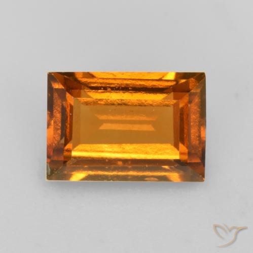 1.23ct Натуральный Земля Оранжевый Гранат Гессонит, Огранка Багет, Чистота VS