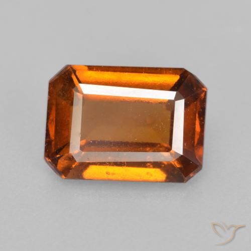 2.25ct Натуральный Средний апельсин Гранат Гессонит, Изумрудная огранка, Чистота VS