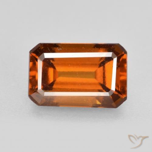 2.15ct Натуральный Средне-темно-оранжевый Гранат Гессонит, Изумрудная огранка, VS-SI