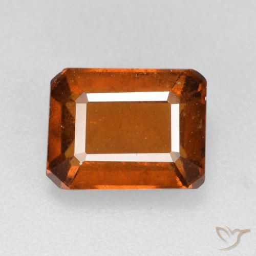 2.70ct Натуральный Красновато-оранжевый Гранат Гессонит, Изумрудная огранка, SI