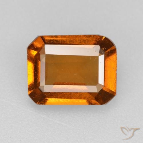2.09ct Натуральный Темно-оранжевый Гранат Гессонит, Изумрудная огранка, VS-SI