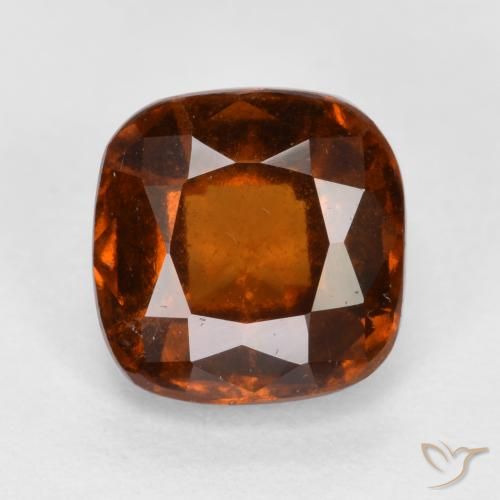 2.00ct Натуральный Красновато-оранжевый Гранат Гессонит, Подушка, VS-SI