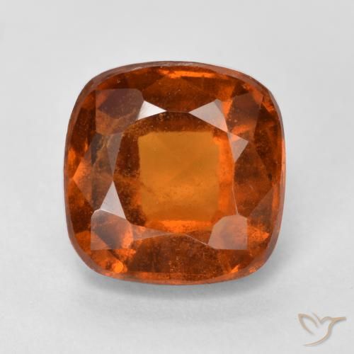 2.05ct Натуральный Темно-оранжевый Гранат Гессонит, Подушка, SI