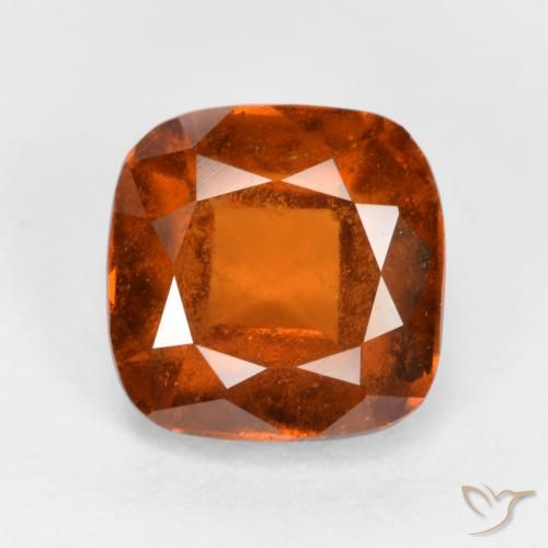 2.01ct Натуральный Темно-оранжевый Гранат Гессонит, Подушка, SI