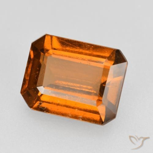 2.45ct Натуральный Средний апельсин Гранат Гессонит, Изумрудная огранка, VS-SI