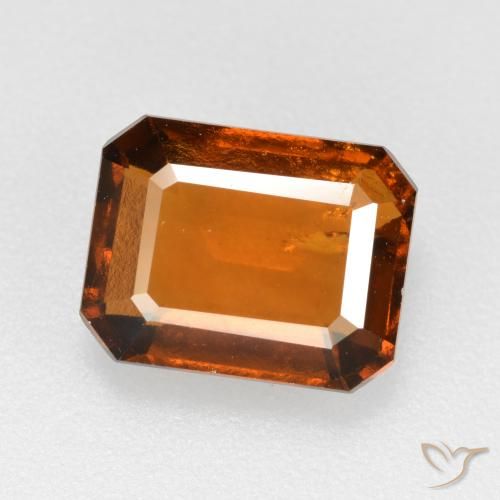 2.63ct Натуральный Темно-оранжевый Гранат Гессонит, Изумрудная огранка, SI