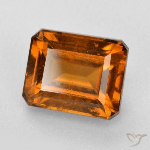 2.34ct Натуральный Темно-оранжевый Гранат Гессонит, Изумрудная огранка, VS-SI