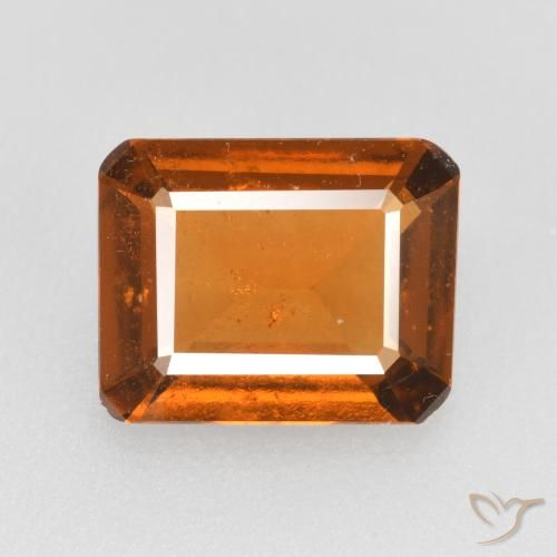 2.11ct Натуральный Средний апельсин Гранат Гессонит, Изумрудная огранка, VS-SI