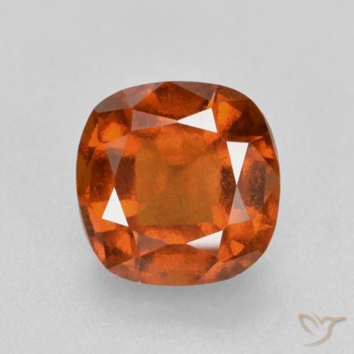 1.87ct Натуральный Красновато-оранжевый Гранат Гессонит, Подушка, VS-SI