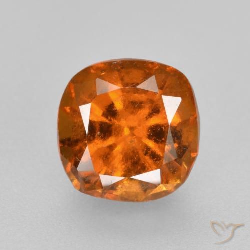 1.42ct Натуральный Темно-оранжевый Гранат Гессонит, Подушка, VS-SI