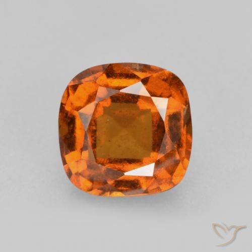 2.08ct Натуральный Средне-темно-оранжевый Гранат Гессонит, Подушка, VS-SI