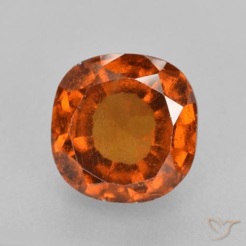 2.08ct Натуральный Красновато-оранжевый Гранат Гессонит, Подушка, VS-SI