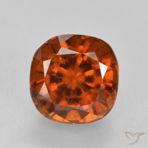 2.19ct Натуральный Янтарный Апельсин Гранат Гессонит, Подушка, VS-SI
