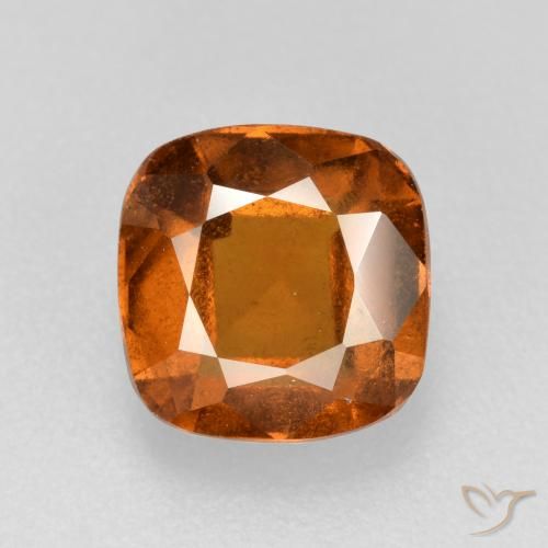 2.19ct Натуральный Темно-оранжевый Гранат Гессонит, Подушка, VS-SI