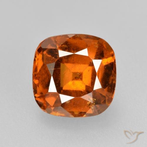 2.01ct Натуральный Темно-оранжевый Гранат Гессонит, Подушка, VS-SI