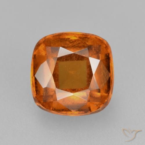 2.08ct Натуральный Темно-оранжевый Гранат Гессонит, Подушка, VS-SI