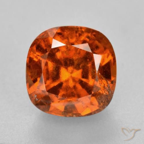 2.08ct Натуральный Темно-оранжевый Гранат Гессонит, Подушка, SI