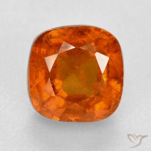 2.22ct Натуральный Средний апельсин Гранат Гессонит, Подушка, SI