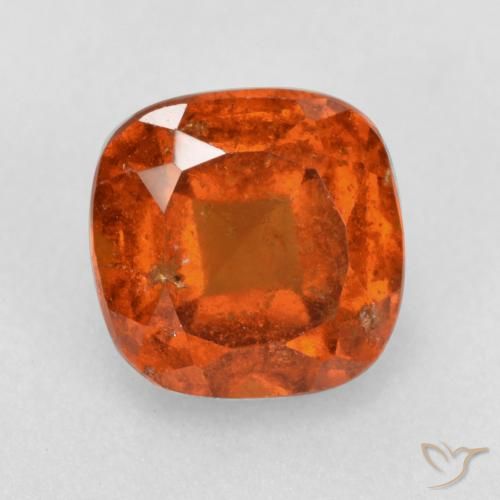 2.02ct Натуральный Огонь Оранжевый Гранат Гессонит, Подушка, SI