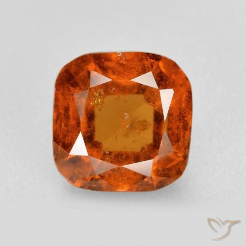 1.59ct Натуральный Янтарный Апельсин Гранат Гессонит, Подушка, SI