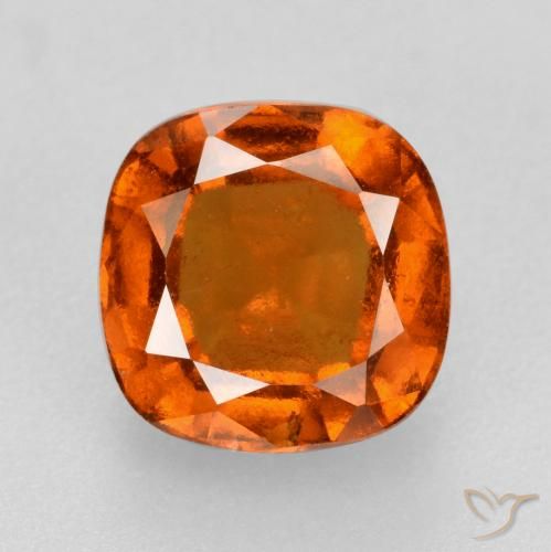 1.95ct Натуральный Огонь Оранжевый Гранат Гессонит, Подушка, VS-SI