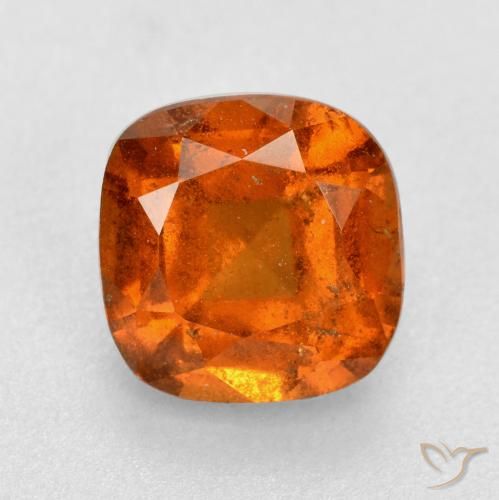 1.64ct Натуральный Янтарный Апельсин Гранат Гессонит, Подушка, SI