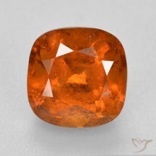 2.14ct Натуральный Янтарный Апельсин Гранат Гессонит, Подушка, SI