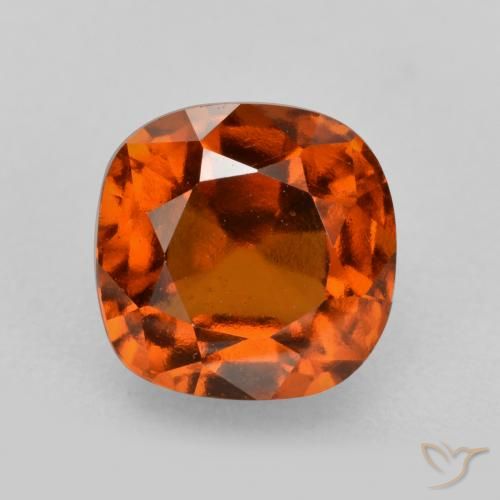2.55ct Натуральный Темно-оранжевый Гранат Гессонит, Подушка, Чистота VS