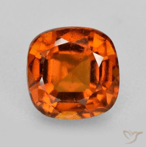 2.17ct Натуральный Темно-оранжевый Гранат Гессонит, Подушка, Чистота VS
