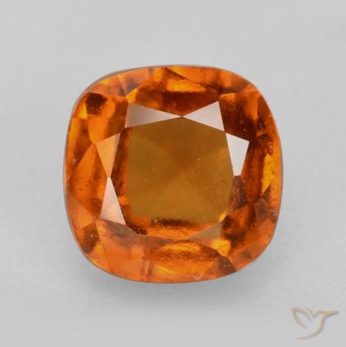 2.26ct Натуральный Темно-оранжевый Гранат Гессонит, Подушка, Чистота VS