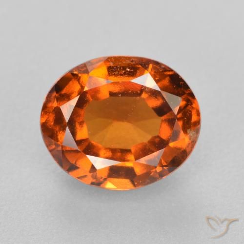 1.86ct Натуральный Темно-оранжевый Гранат Гессонит, Овал, Чистота VS