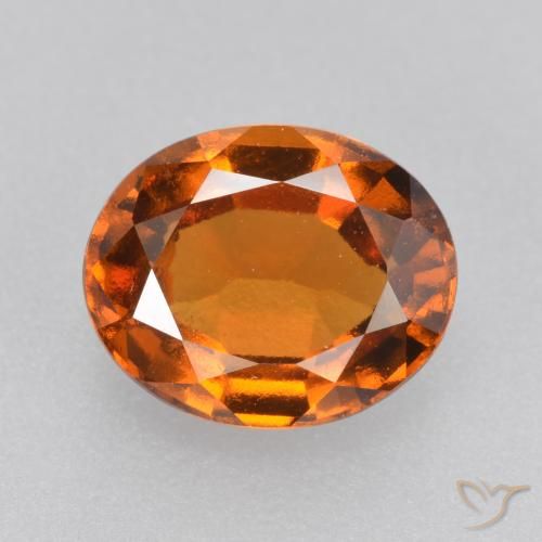 1.92ct Натуральный Темно-оранжевый Гранат Гессонит, Овал, VVS-VS
