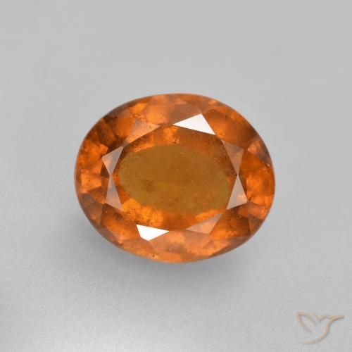 1.64ct Натуральный Средний апельсин Гранат Гессонит, Овал, SI