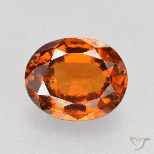 1.62ct Натуральный Темно-оранжевый Гранат Гессонит, Овал, VS-SI