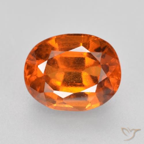 2.08ct Натуральный Темно-оранжевый Гранат Гессонит, Овал, VVS-VS
