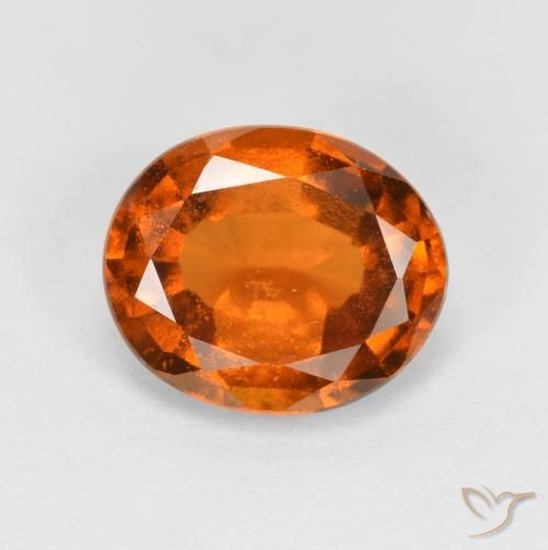 2.12ct Натуральный Темно-оранжевый Гранат Гессонит, Овал, SI