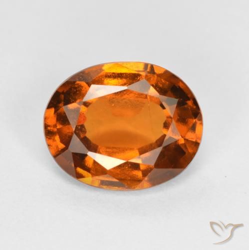 1.66ct Натуральный Средний апельсин Гранат Гессонит, Овал, Чистота VS