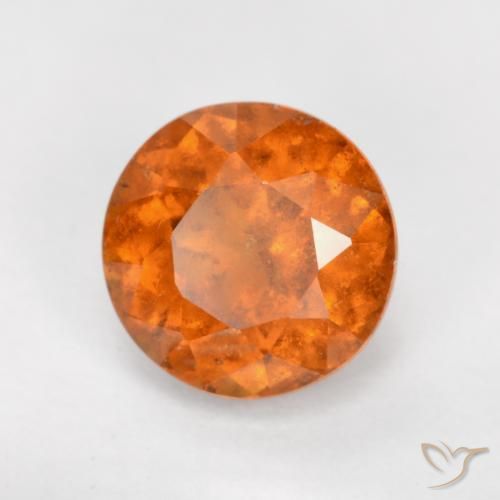 1.56ct Натуральный Средний апельсин Гранат Гессонит, Круглый, SI