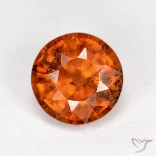 1.37ct Натуральный Средний апельсин Гранат Гессонит, Круглый, VS-SI