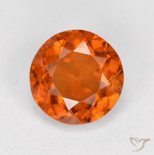 1.55ct Натуральный Средний апельсин Гранат Гессонит, Круглый, VS-SI