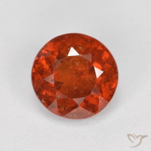 1.41ct Натуральный Красновато-оранжевый Гранат Гессонит, Круглый, SI
