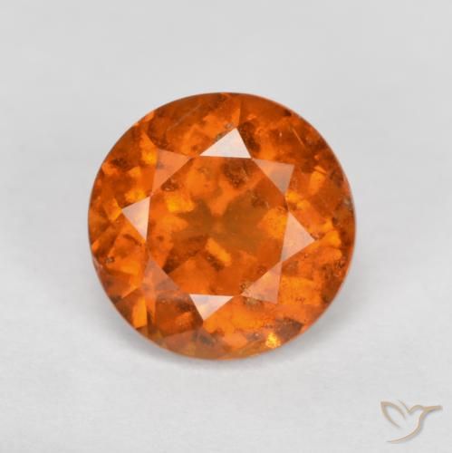 1.50ct Натуральный Темно-оранжевый Гранат Гессонит, Круглый, SI