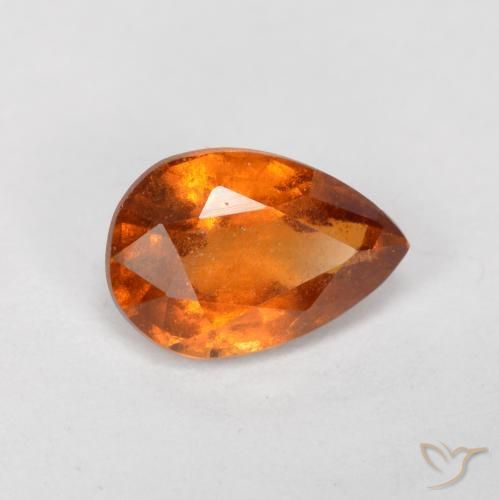 0.82ct Натуральный Средний апельсин Гранат Гессонит, Форма груши, SI