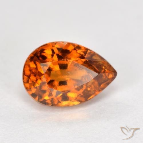 1.04ct Натуральный Средне-темно-оранжевый Гранат Гессонит, Форма груши, VS-SI