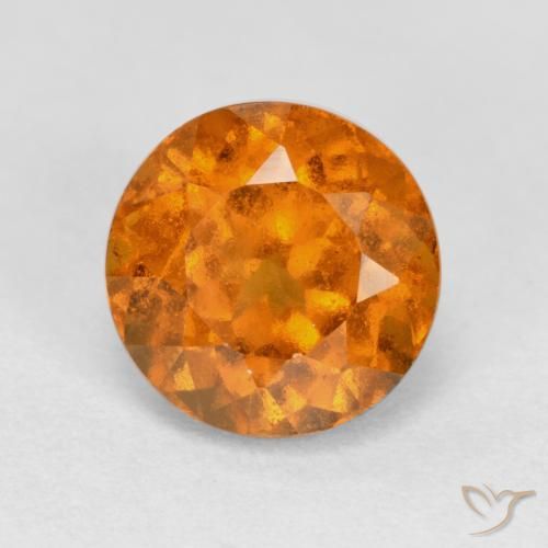1.61ct Натуральный Средний апельсин Гранат Гессонит, Круглый, VS-SI