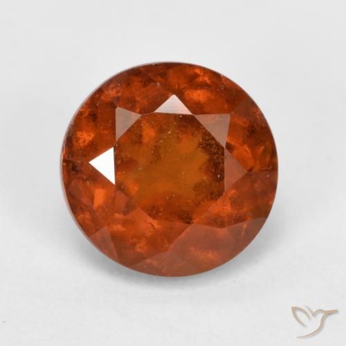 1.90ct Натуральный Огонь Оранжевый Гранат Гессонит, Круглый, VS-SI