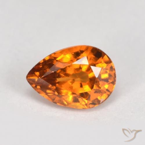 0.88ct Натуральный Средний апельсин Гранат Гессонит, Форма груши, Чистота VS