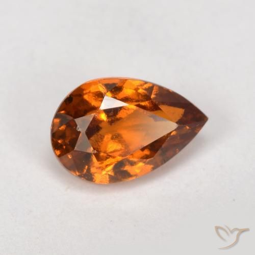 0.81ct Натуральный Темно-оранжевый Гранат Гессонит, Форма груши, Чистота VS